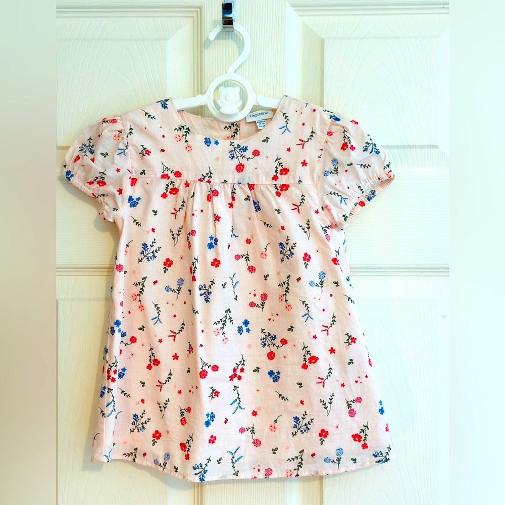 Charming Floral Kids Blouse - Light Pink